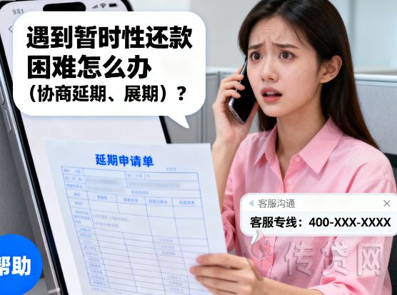 还款困难,协商延期,贷款展期,还款假期,债务协商